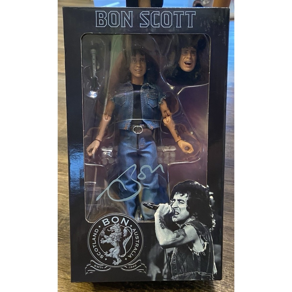 Neca AC/DC Bon Scott 8-Inch Clothed Action Figure New In Sealed Box Extra Head‎